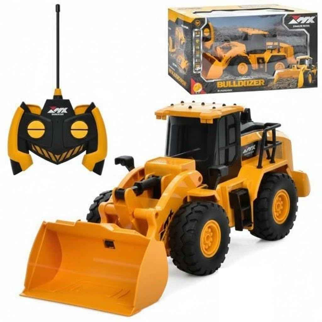 Remote Control Bulldozer – 6-Channel Rechargeable RC Construction Truck with Lights & Sound (1:24 Scale)